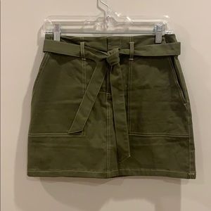 Super down tie front mini skirt